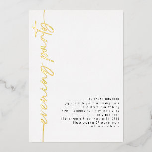 Invitation En Aluminium Calligraphie QR Code Soirée Mariage Réel