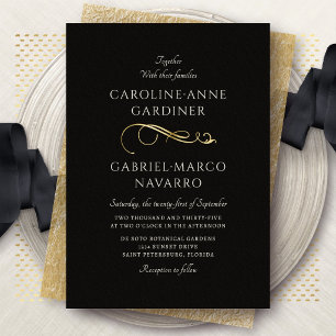 Invitation En Aluminium Calligraphie Script Mariage Romantique