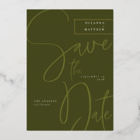 Calligraphie verte d'olive moderne Enregistrer la 