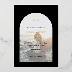 Invitation En Aluminium Camila Black Arch Mariage moderne