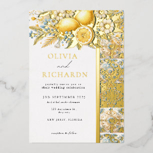 Invitation En Aluminium Carreau méditerranéen fleur italienne Positano Cit