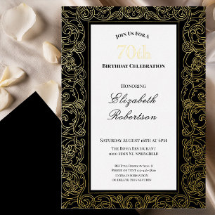Invitation En Aluminium Carton d'invitation 70 ans avec bordure élégante e