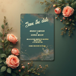 Invitation En Aluminium Carton d'invitation à sauver la date en émeraude v