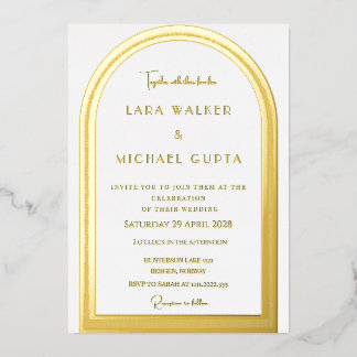 Invitation En Aluminium Carton d'invitation de mariage à arc classique ave