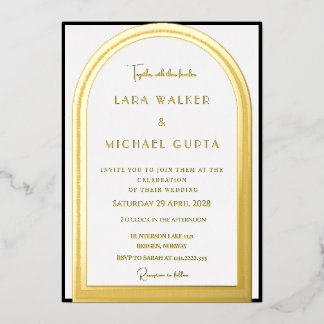 Invitation En Aluminium Carton d'invitation de mariage à arc classique (bo
