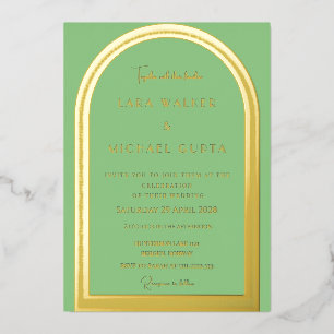 Invitation En Aluminium Carton d'invitation de mariage à arc classique ver