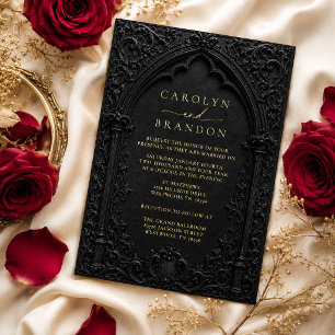 Invitation En Aluminium Carton d'invitation de mariage à l'arche gothique