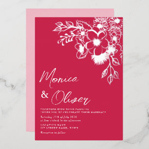 Invitation En Aluminium Carton d'invitation de mariage à motif floral mage