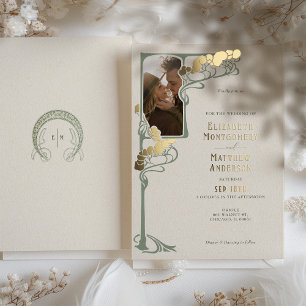 Invitation En Aluminium Carton d'invitation de mariage Art Nouveau Sauvé R