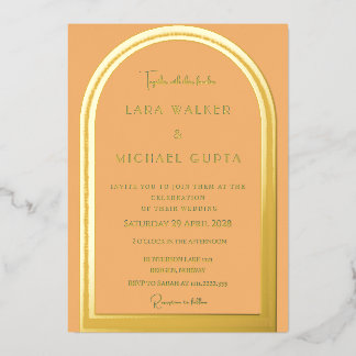 Invitation En Aluminium Carton d'invitation de mariage en feuille d'orange