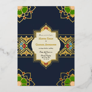 Invitation En Aluminium Carton d'invitation de mariage inspiré des Moghols
