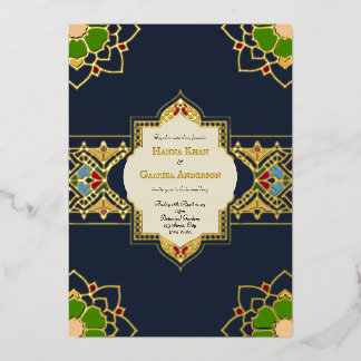 Invitation En Aluminium Carton d'invitation de mariage inspiré des Moghols