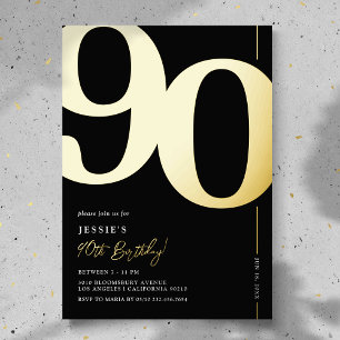 Invitation En Aluminium Carton d'invitation en feuille de 90e anniversaire
