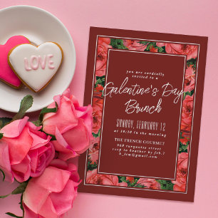 Invitation En Aluminium Carton d'invitation Galentine's Day avec cadre de