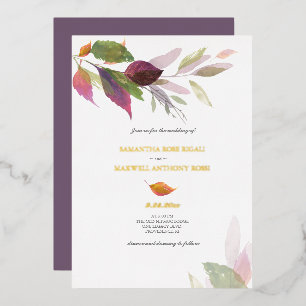 Invitation En Aluminium Cartons d'invitation de mariage violet pour l'auto
