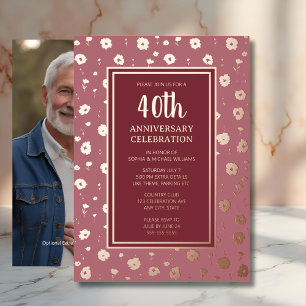 Invitation En Aluminium Cartons d'invitation pour les 40 ans de mariage Ru