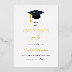 Invitation En Aluminium Casquette de diplôme de fin d'études