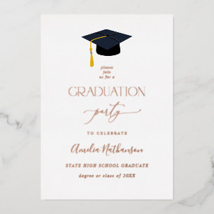Invitation En Aluminium Casquette de diplôme de fin d'études complète