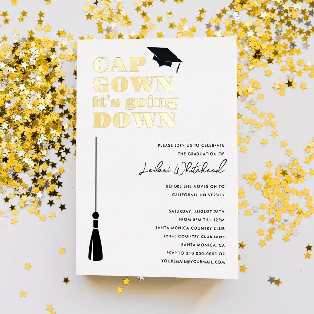 Invitation En Aluminium Casquette Gown est parti pour la fin de l'obtentio (Créateur téléchargé)