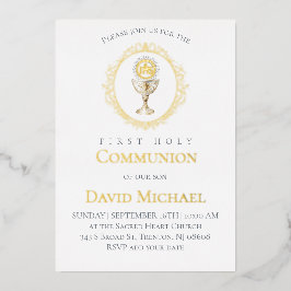 Invitation En Aluminium catholic first communion Eucharist