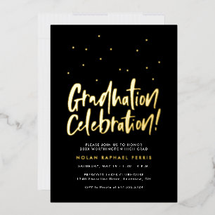 Invitation En Aluminium Célébration de diplôme confetti amusant
