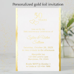 Invitation En Aluminium Célébration du 50e Anniversaire de Mariage de Simp
