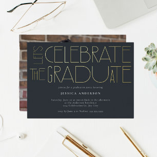 Invitation En Aluminium Célébrons le diplômé 2023 Diplômé en gras