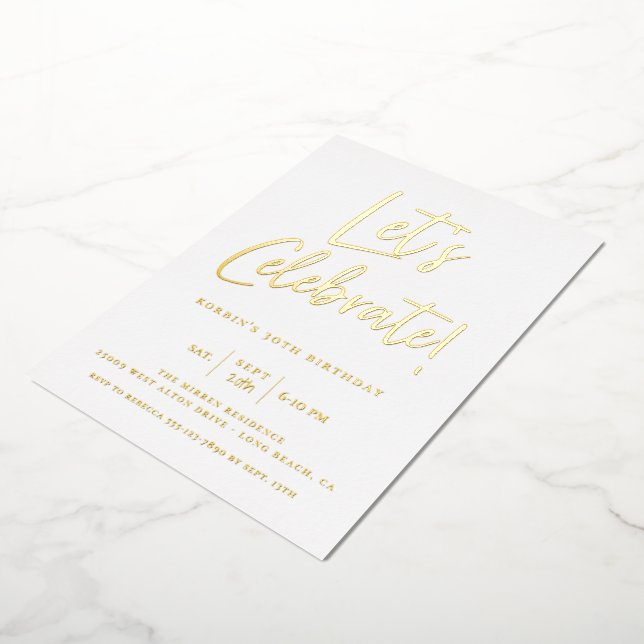 Invitation En Aluminium Célébrons le script bleu moderne Anniversaire (Rotation)