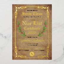 Certificat d'huile de liste Nice père Noël