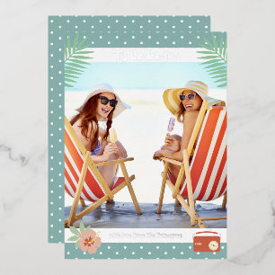 Invitation En Aluminium 'C'Est La Plage Tropicale Mer-Soleil Noël Été