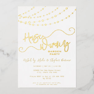 Invitation En Aluminium Chaîne de lumière rustique Blanc Fête de réchauffe