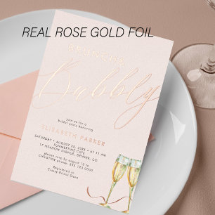 Invitation En Aluminium Champagne Blush moderne douche rose or