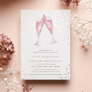 Invitation En Aluminium Champagne rosé Brunch pour enterrement de vie de
