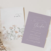 Charme élégant Argent Foil violet Jardin Mariage