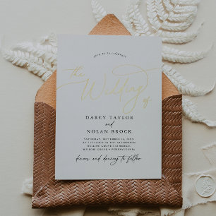 Invitation En Aluminium Charme élégant Black White Gold Foil Mariage Invit