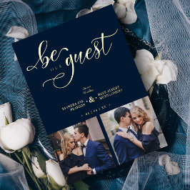 Invitation En Aluminium Charming Romantic Whimsy Script Navy Blue