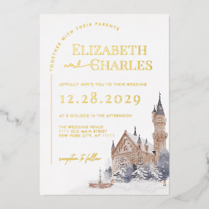 Invitation En Aluminium Château Manoir Anglais Vieux église Cathédrale Mar