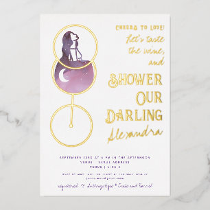Invitation En Aluminium Cheveux À L'Amour Dégustation De Vins Élégante Fêt