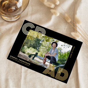 Invitation En Aluminium Chic Bold GRAD Photo Foil Annonces de graduation