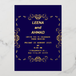 Invitation En Aluminium chic marine or rose gold