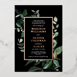 Invitation En Aluminium Chic Moody Cadre Botanique Mariage VRAI