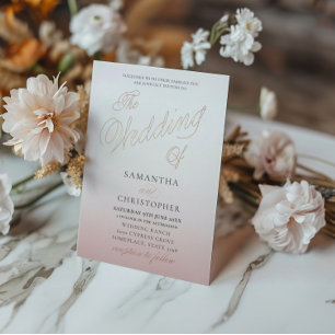 Invitation En Aluminium Chic Rose Gold Calligraphie Le Mariage De