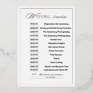 Invitation En Aluminium Chronologie Mariage personnalisable