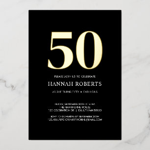 Invitation En Aluminium Cinquante ans et Fantastique Fête d'anniversaire d