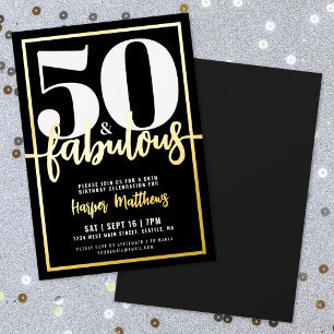Invitation En Aluminium Cinquante Et Incroyable Moderne 50e Anniversaire O