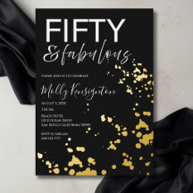 Cinquante & Fabuleux Noir et Or Anniversaire Feuil