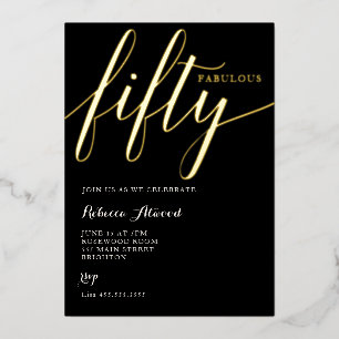 Invitation En Aluminium Cinquantième anniversaire fabuleux