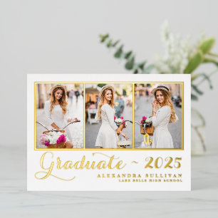 Invitation En Aluminium Classe de 2024 Collage de photos