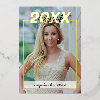 Invitation En Aluminium Classe de 2024 Graduation Elegant Black & Gold