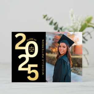 Invitation En Aluminium Classe de 2025 Photo Law School Graduation
